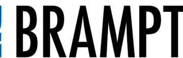 City of Brampton Logo. There is an illustration of a yellow flower on a blue background and Brampton is in black text to the right of the illustration.